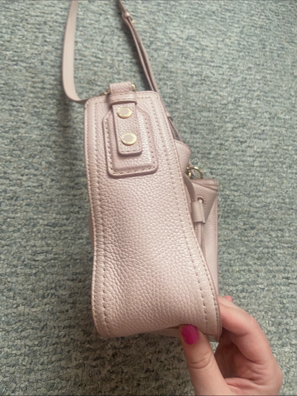 Marc Jacobs Blush Pink Leather Drawstring Crossbody Bag - Picture 5 of 12